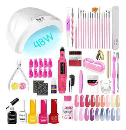 Kit Completo X60 Uñas Gel Esmaltado Esculpida Semipermanente
