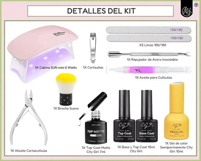 Kit X22 Polygel Semipermanente Set Completo Uñas Manicuria