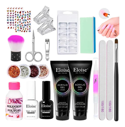 Kit X22 Polygel Semipermanente Set Completo Uñas Manicuria
