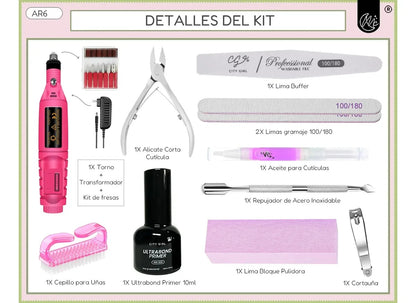 Kit Preparación Uñas Gelificadas Manicura Inicial Completo