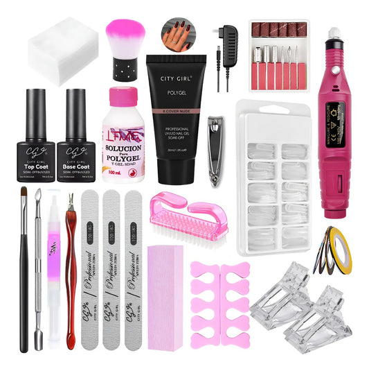 Kit Uñas Completo Manicura Set Polygel Semipermanente Torno