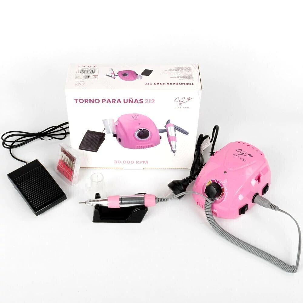 TORNO LECTRICO PARA UÑAS CITY GIRL POTENCIA 30W, 30000RPM