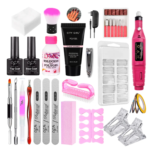 Kit Uñas Completo Manicura Set Polygel Semipermanente Torno