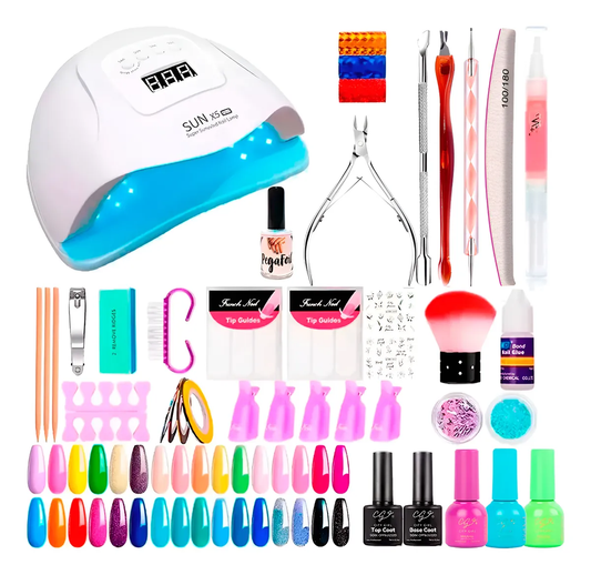 Kit Inicial Uñas Y Semipermanente Cabina Completo 44 Piezas