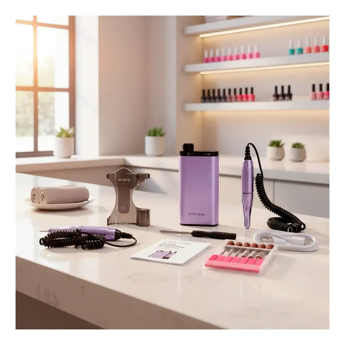 Torno Inalámbrico City Girl Dm-179 Para Manicura Y Pedicura