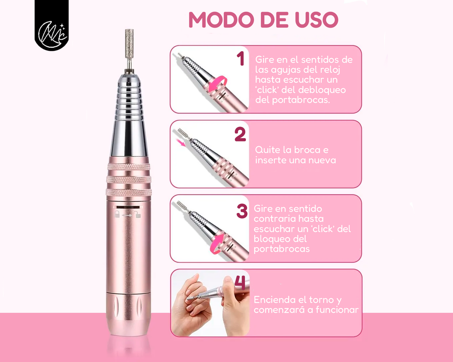 Torno Profesional Uñas Manicura Pedicura 35000 Rpm Eloise BQ-107
