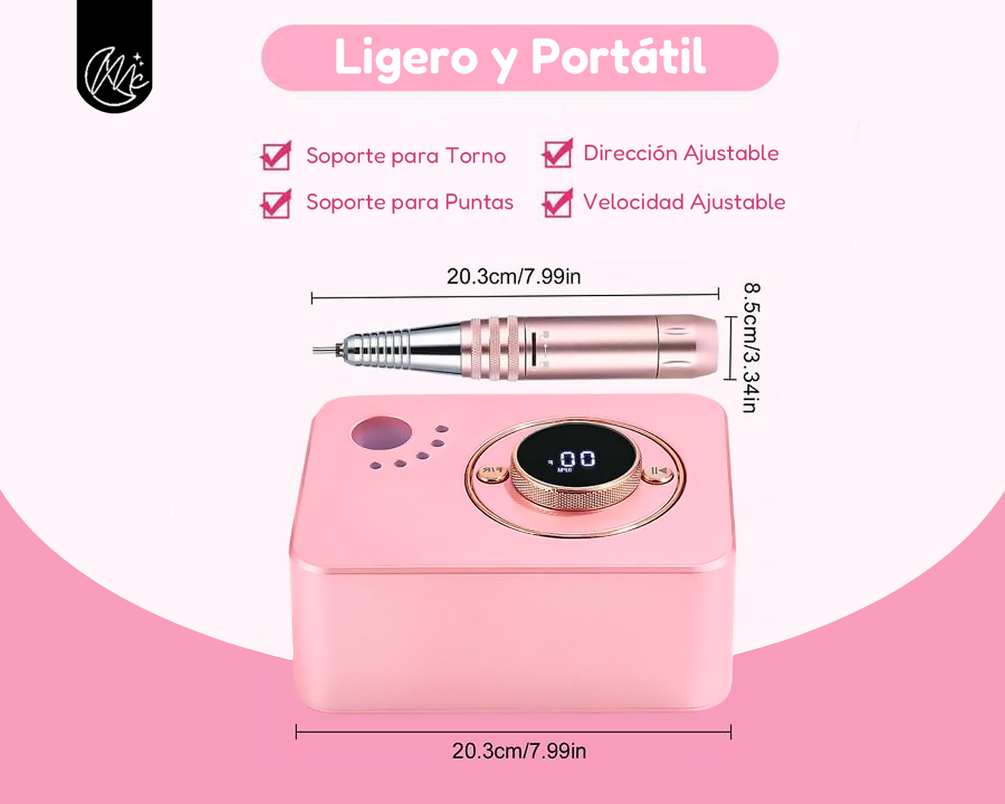 Torno Profesional Uñas Manicura Pedicura 35000 Rpm Eloise BQ-107