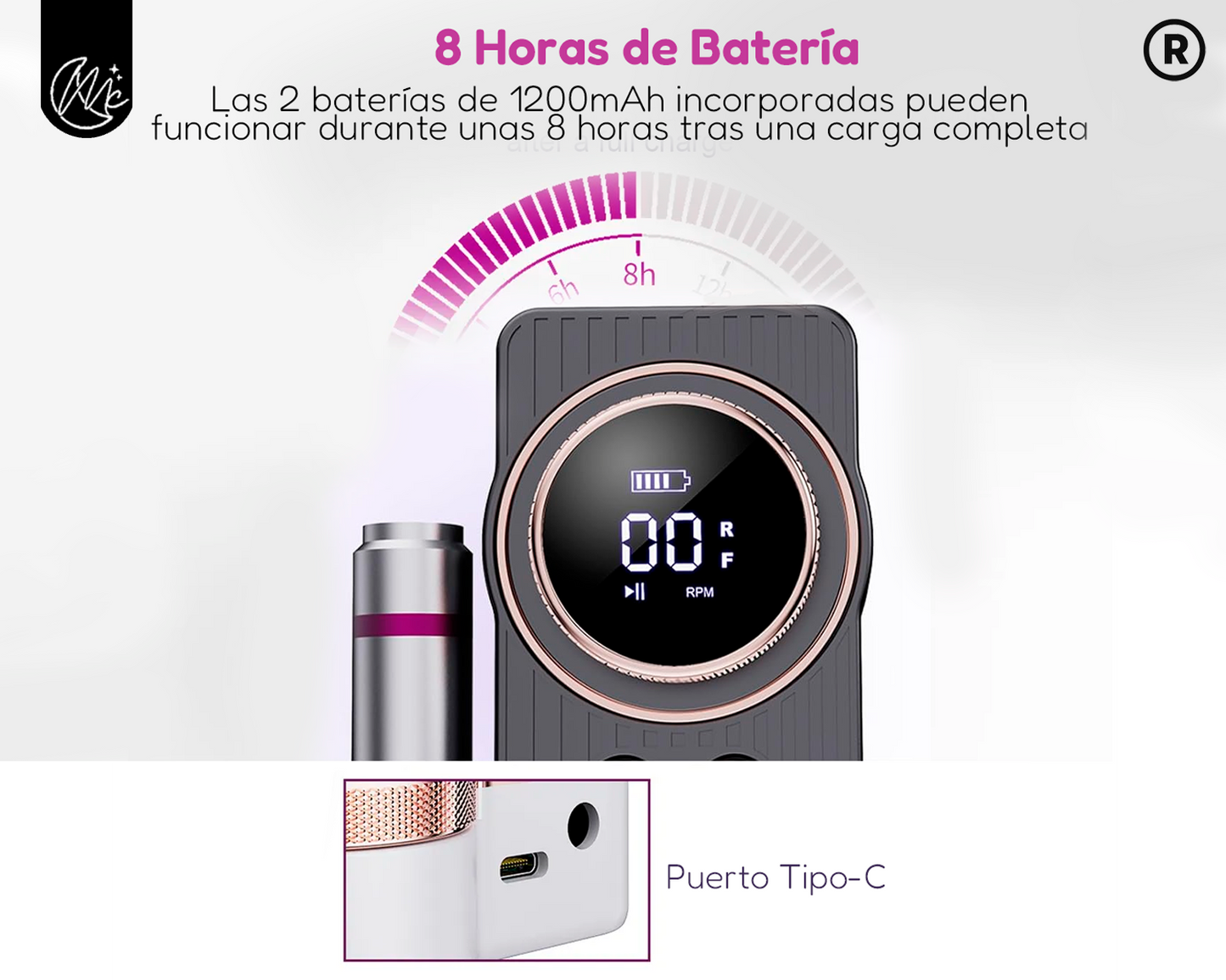 Torno Uñas Profesional Manicura Pedicura Eloise Bq-108 Limas