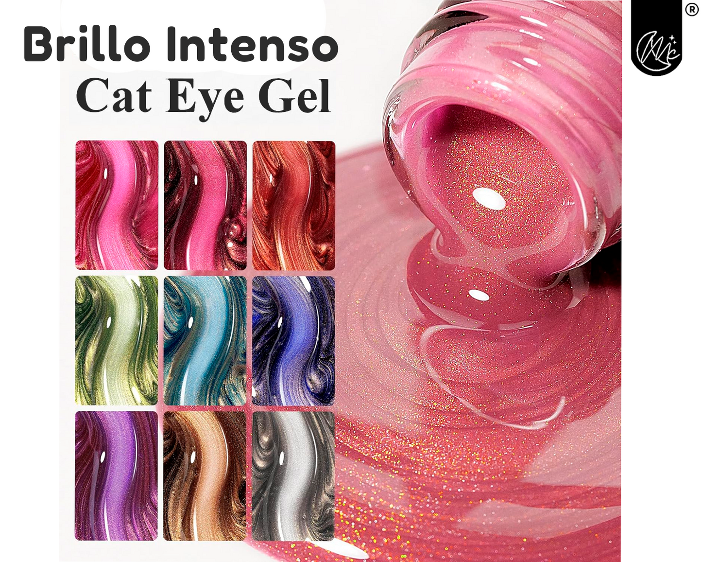 Esmaltes Uñas Gelificadas Efecto Cat Eye Ojo Gato Espejo X6
