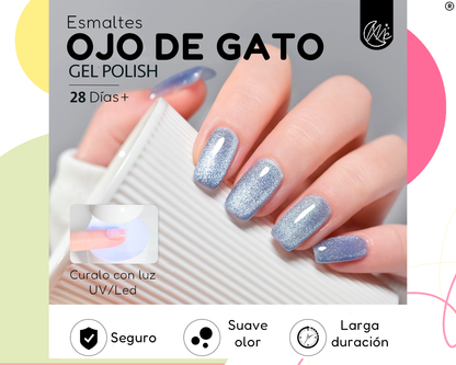 Esmaltes Uñas Gelificadas Efecto Cat Eye Ojo Gato Espejo X6