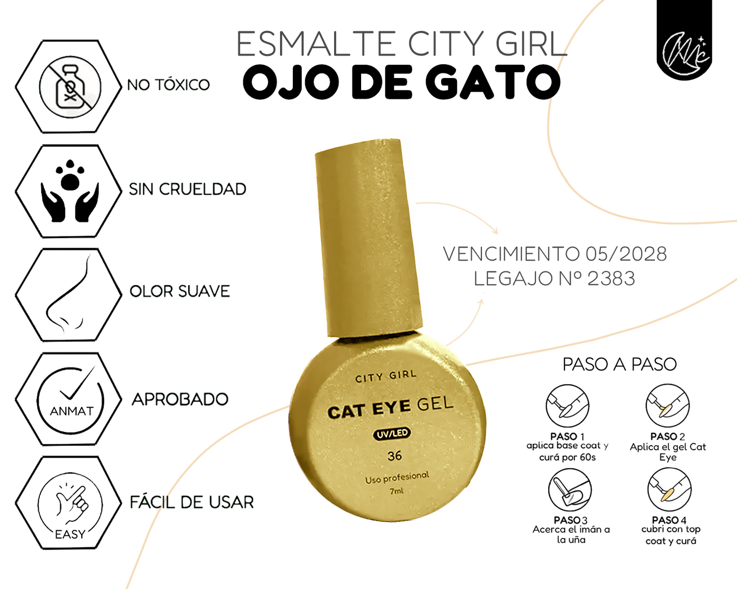 Esmaltes Uñas Gelificadas Efecto Cat Eye Ojo Gato Espejo X6