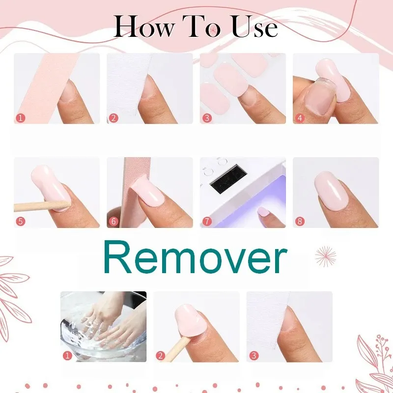 Sticker Gel Autoadhesivos Nail Strips Cabina Top Coat Uv Led