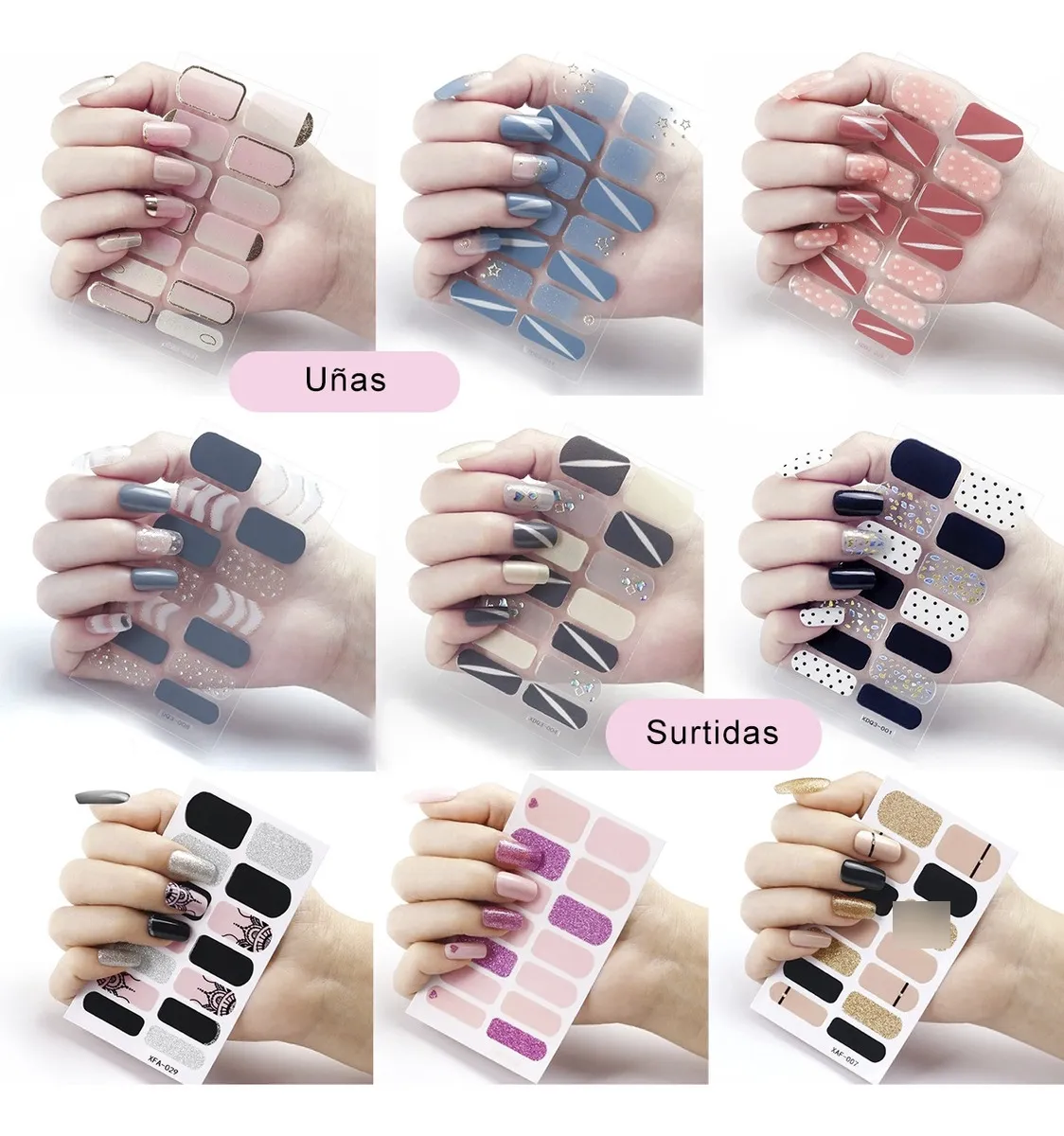 Sticker Gel Autoadhesivos Nail Strips Cabina Top Coat Uv Led