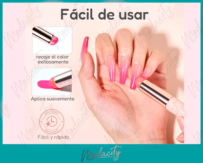 Cepillo Silicona Uñas City Girl Semipermanente Gel Cromado