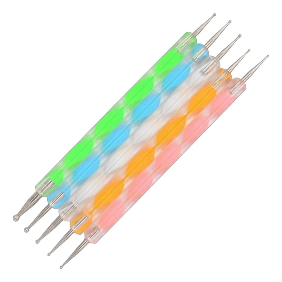 Kit De 5 Pinceles Dotting Pen Doble Punta Decoración Uñas