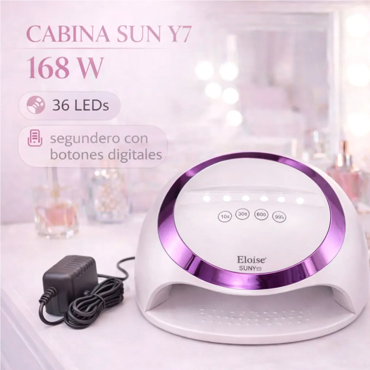 Cabina Uñas Lámpara Uv Sun Y7 36 Leds 168w Manicura Eloíse