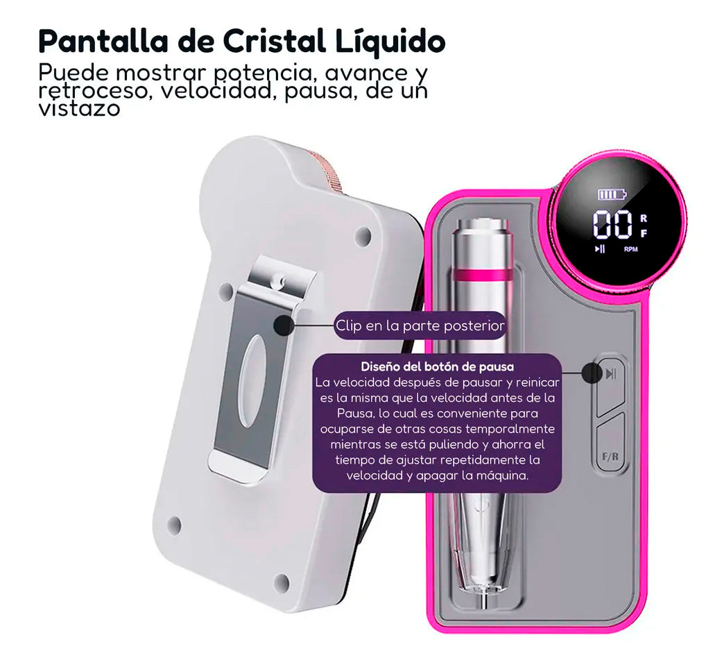 Lapiz Torno Uñas Gel Pedicura Manicura Profesional 35000rpm