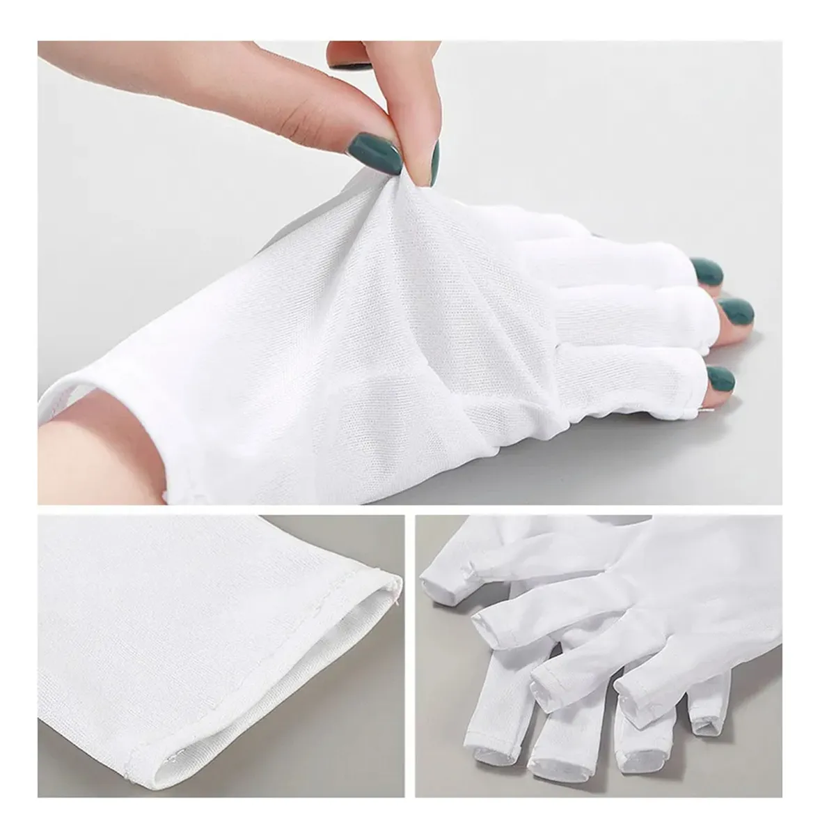 Guantes Anti Uv Profesional Manicura Pedicura Uñas Mano 37cm