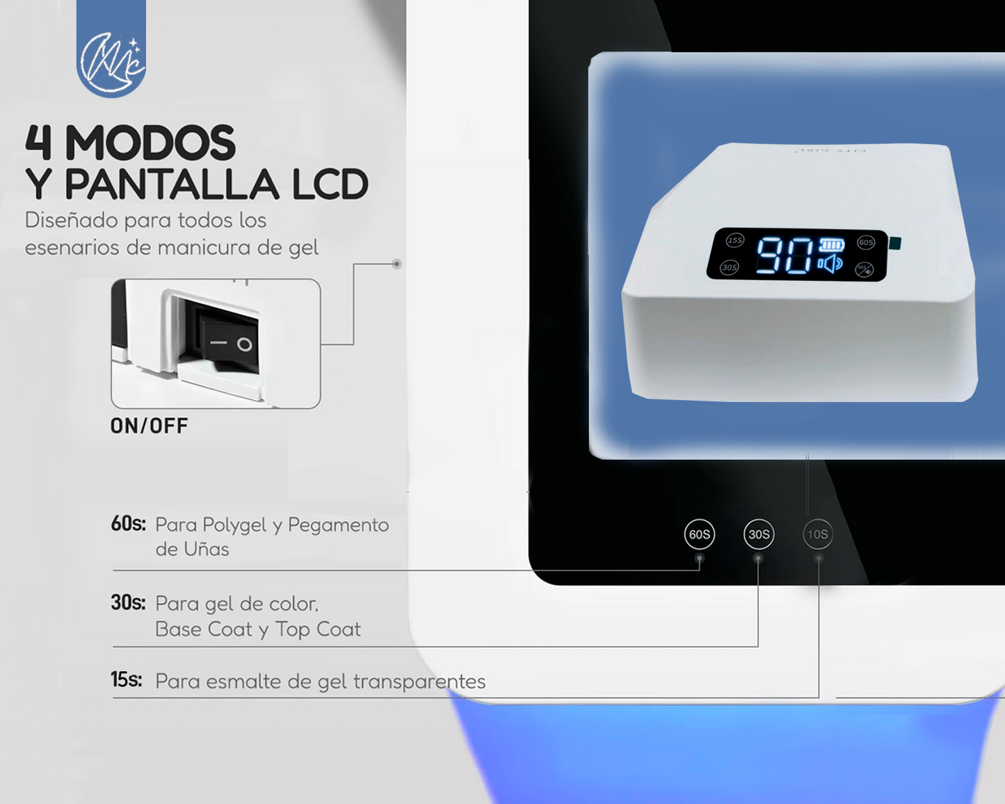 Cabina Uñas Gel H20 Lámpara Horno Uv Led 96w Profesional