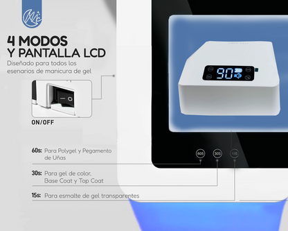 Cabina Uñas Gel H20 Lámpara Horno Uv Led 96w Profesional