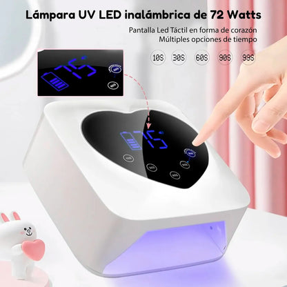 Cabina Uñas Lámpara Uv Led 72w City Girl Corazón Manicura Blanco