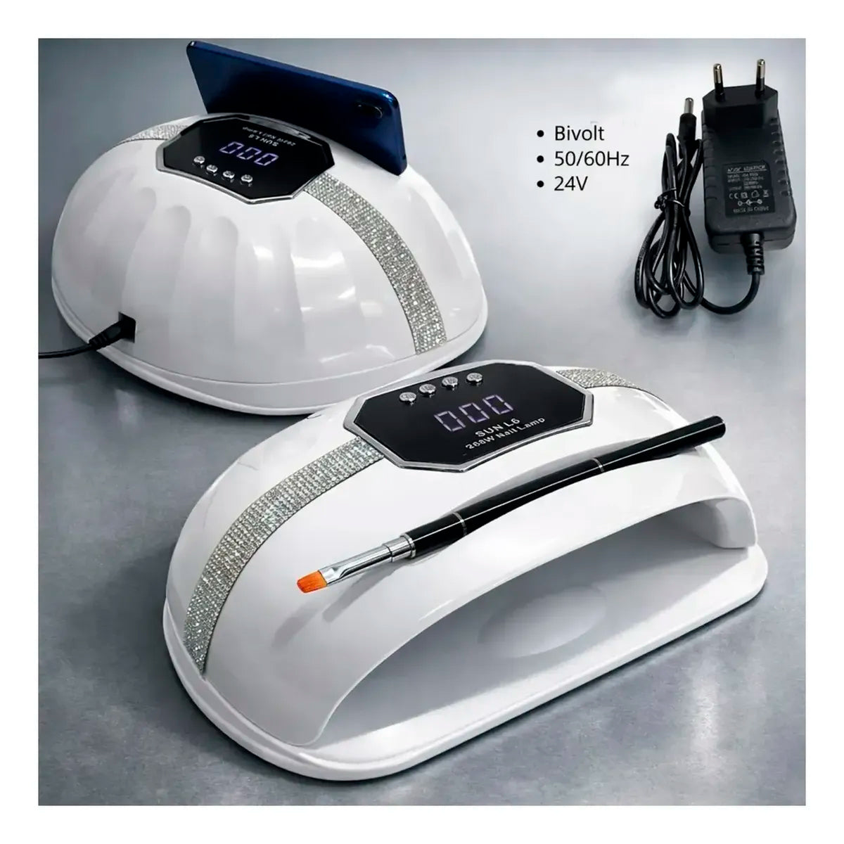 Cabina Lámpara Uv Led L6 268watts City Girl Diseño Strass