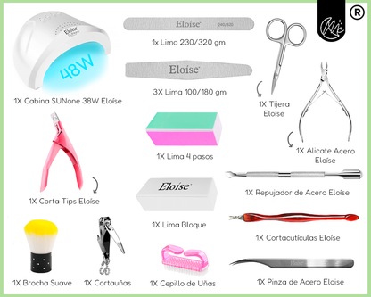 Kit Uñas Manicura Semipermanente Completo Cabina Profesional