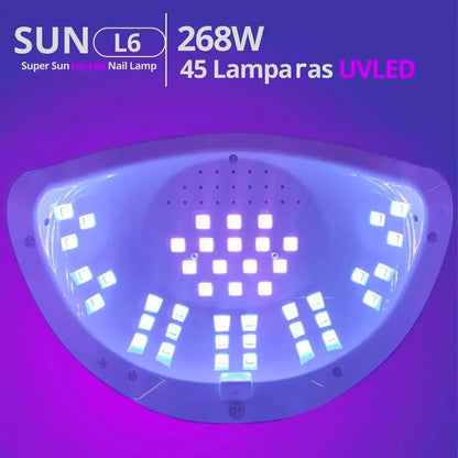 Cabina Lámpara Uv Led L6 268watts City Girl Diseño Strass