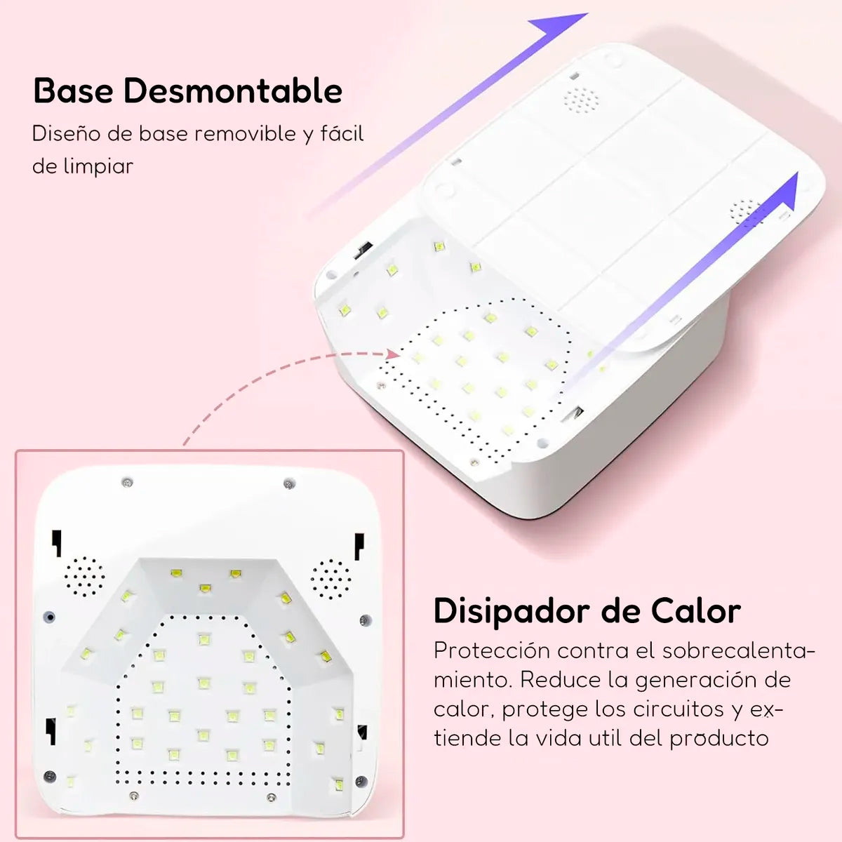 Cabina Uñas Lámpara Uv Led 72w City Girl Corazón Manicura Blanco