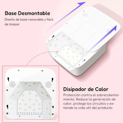 Cabina Uñas Lámpara Uv Led 72w City Girl Corazón Manicura Blanco