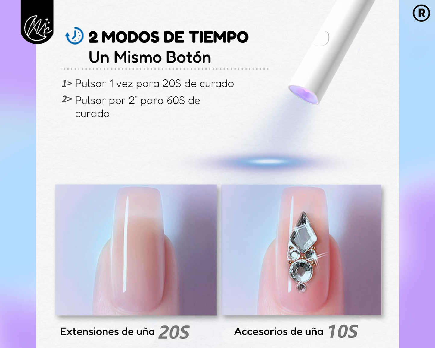 Lampara Cabina Uv Led Inalámbrica Profesional City Girl Soft Gel
