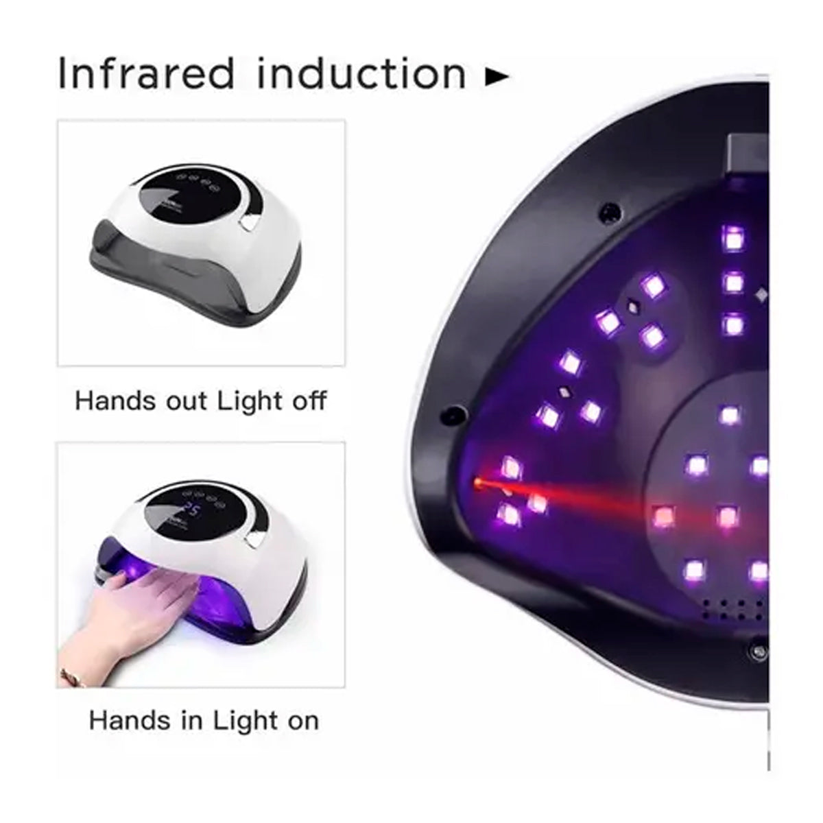 Cabina secadora de uñas LED 120W SUNUV BQ5T 24 lámparas blanca con timer