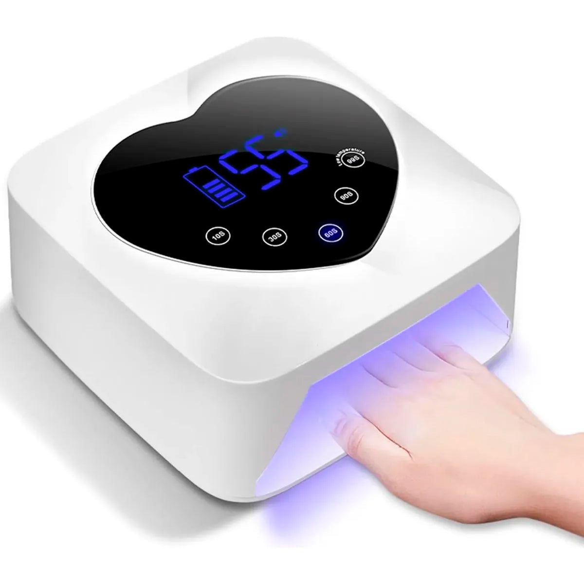 Cabina Uñas Lámpara Uv Led 72w City Girl Corazón Manicura Blanco