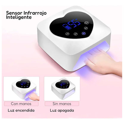 Cabina Uñas Lámpara Uv Led 72w City Girl Corazón Manicura Blanco
