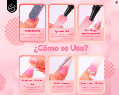 Press Gel Adhesivo Solido Uñas Postizas Manicura Tips Soft Gel Esculpidas