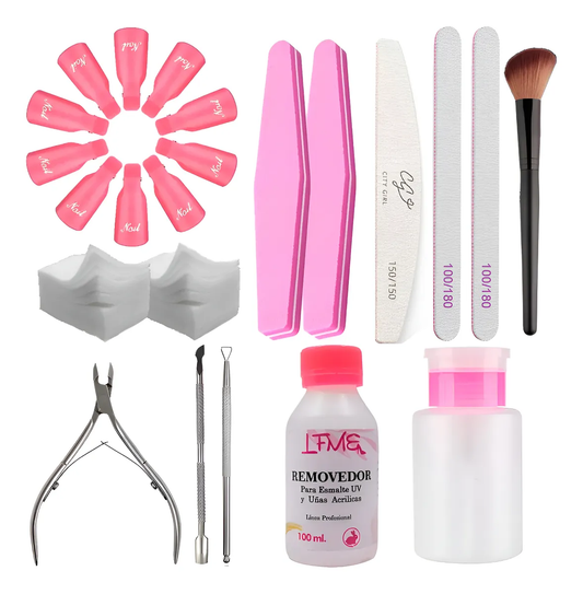Kit Removedor Uv Esmalte Semipermanente Broches Wippes Limas