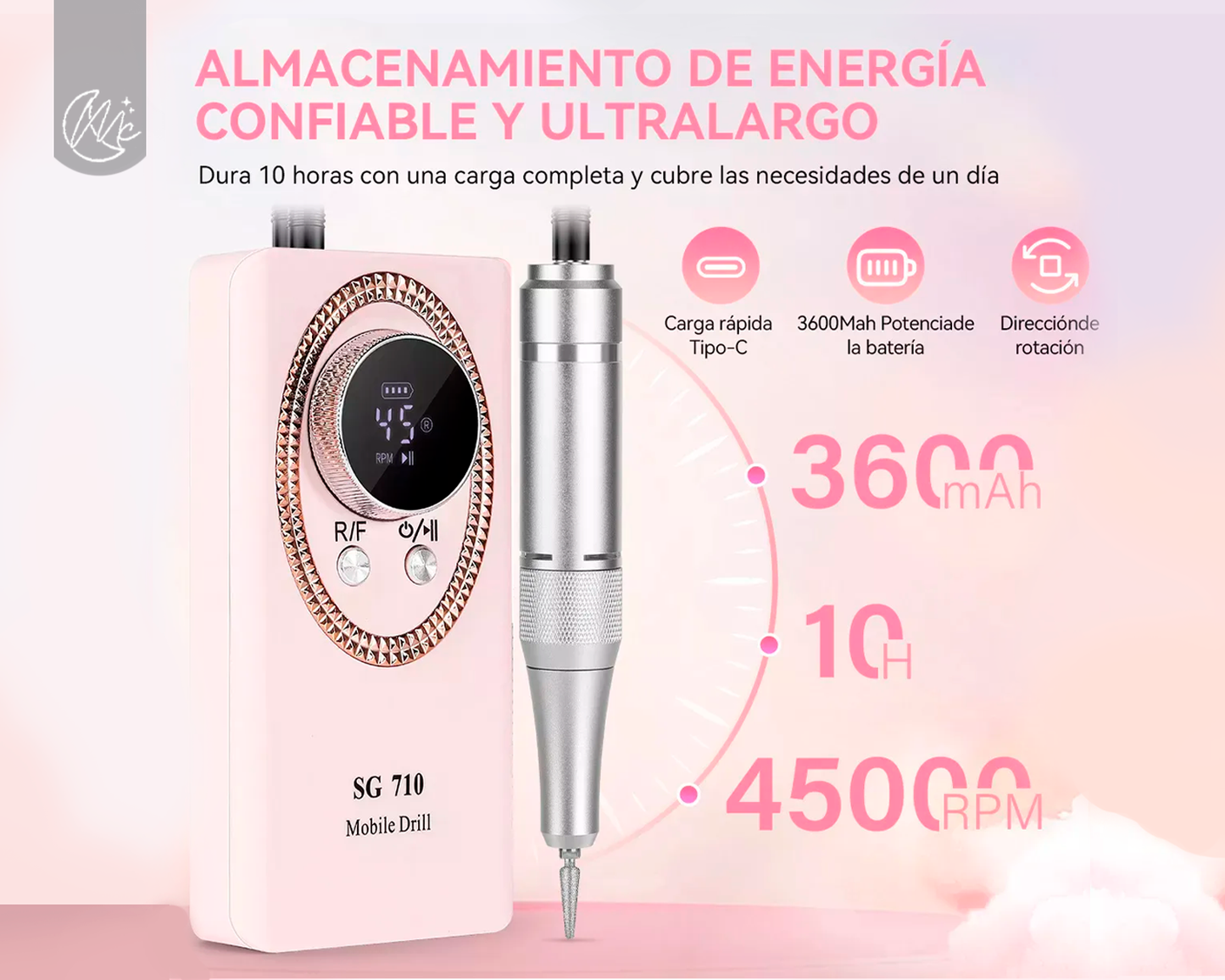 Torno Lapiz Inalambrico Uñas Manicura Pedicura Profesional