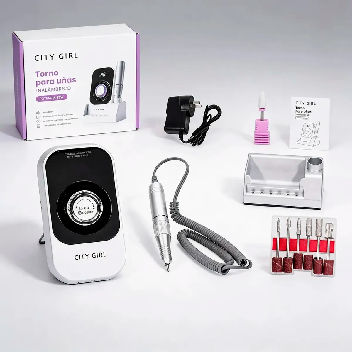 Torno City Girl Inalámbrico Dm-220 Para Manicura Y Pedicura
