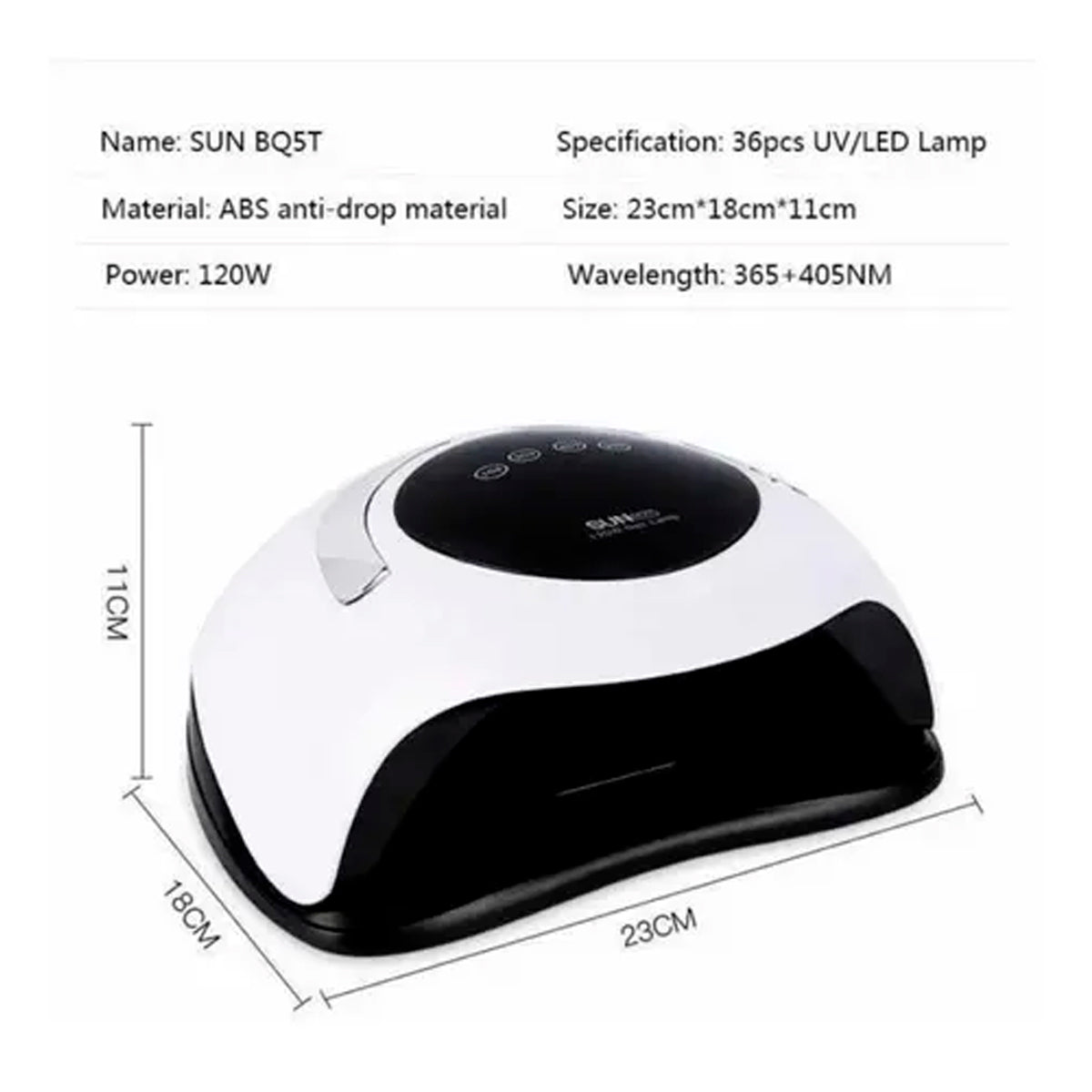 Cabina secadora de uñas LED 120W SUNUV BQ5T 24 lámparas blanca con timer
