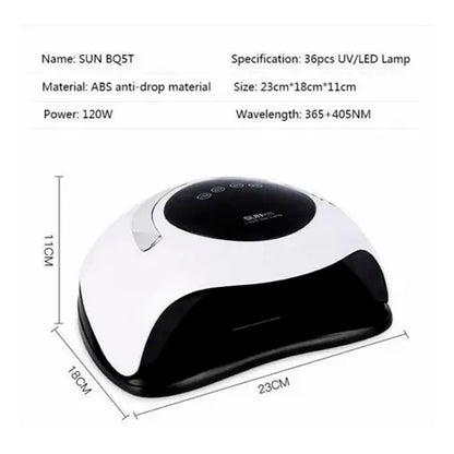 Cabina secadora de uñas LED 120W SUNUV BQ5T 24 lámparas blanca con timer