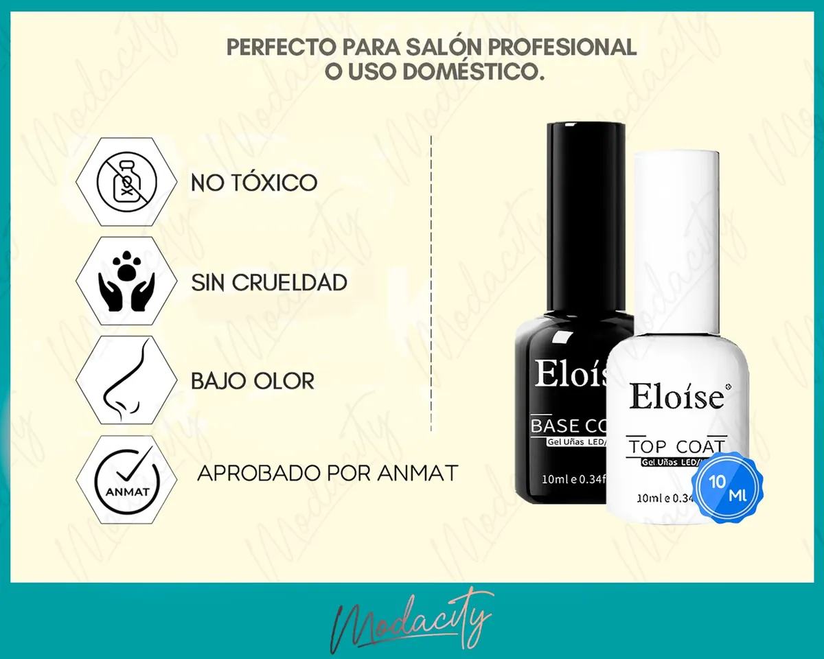 Esmaltes Semipermanentes Eloise Base Y Top Coat 10ml
